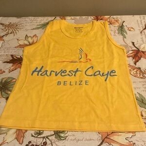 Buy 1 Get 3 Free! Harvest Cay Belize Yellow Tank Top